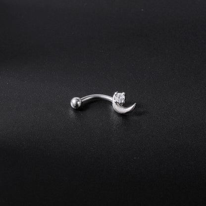 16g Moon Eyebrow Ring CZ Eyrbrow Piercing Helix Rook Daith Piercing