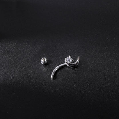 16g Moon Eyebrow Ring CZ Eyrbrow Piercing Helix Rook Daith Piercing