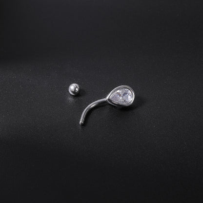 16g Cubic Zirconia Eyebrow Ring Piercing Curved Rook Helix Daith Piercing