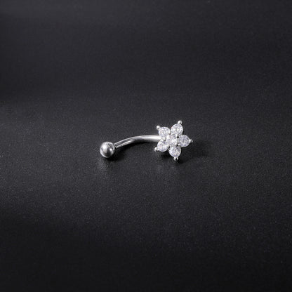 16g Flower Eyebrow Ring CZ Eyrbrow Piercing Helix Rook Daith Piercing