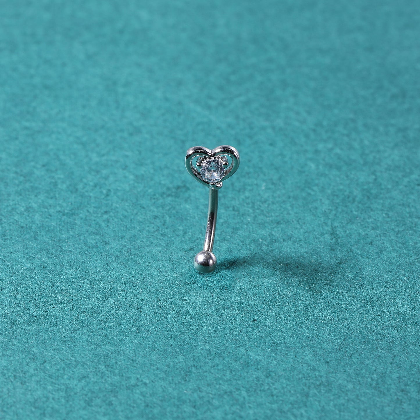 16g Heart Eyebrow Ring CZ Eyrbrow Piercing Helix Rook Daith Piercing