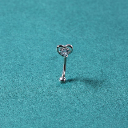 16g Heart Eyebrow Ring CZ Eyrbrow Piercing Helix Rook Daith Piercing