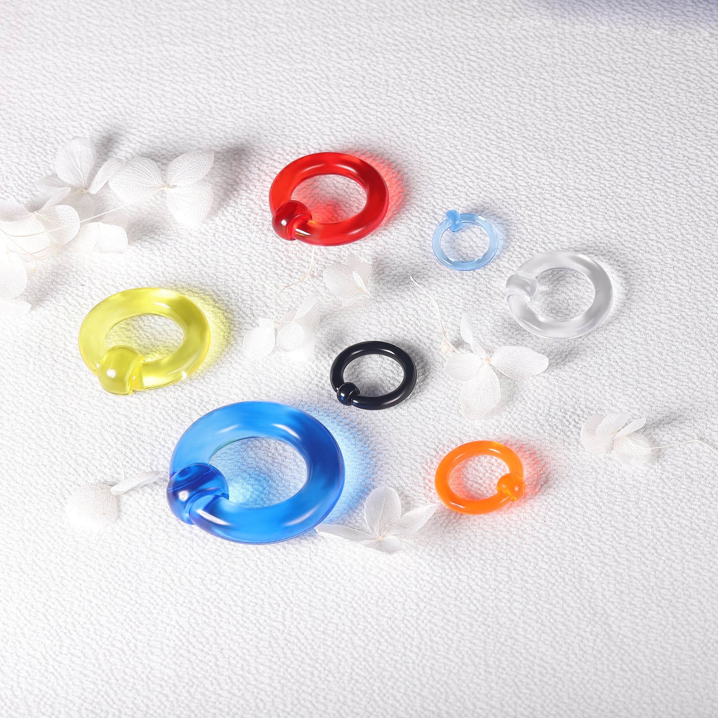 1 PC 12g-00g Acrylic Nose Septum  Ring Captive Bead Rings Plug Gauges