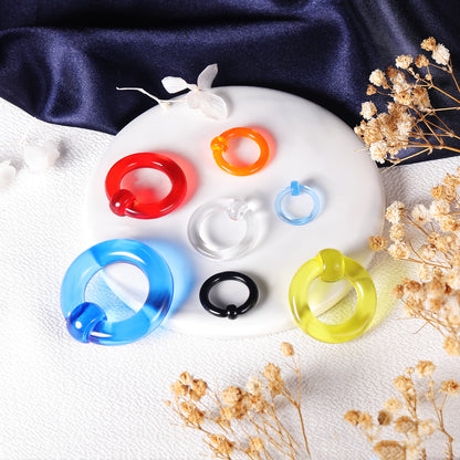 1 PC 12g-00g Acrylic Nose Septum  Ring Captive Bead Rings Plug Gauges