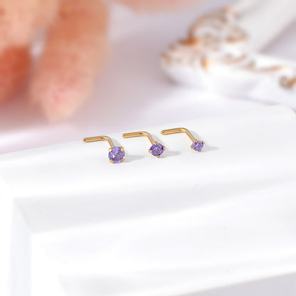 20g-Violet-Blue-Zircon-Nose-Studs-Piericng-Gold-Plated-L-Shape-Corkscrew-Nose-Rings