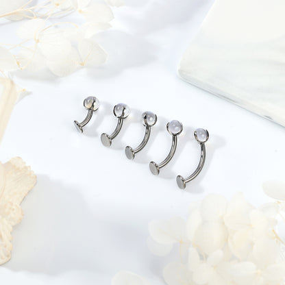 14G G23 Titanium Belly Navel Rings AB White Ball Belly Button Rings