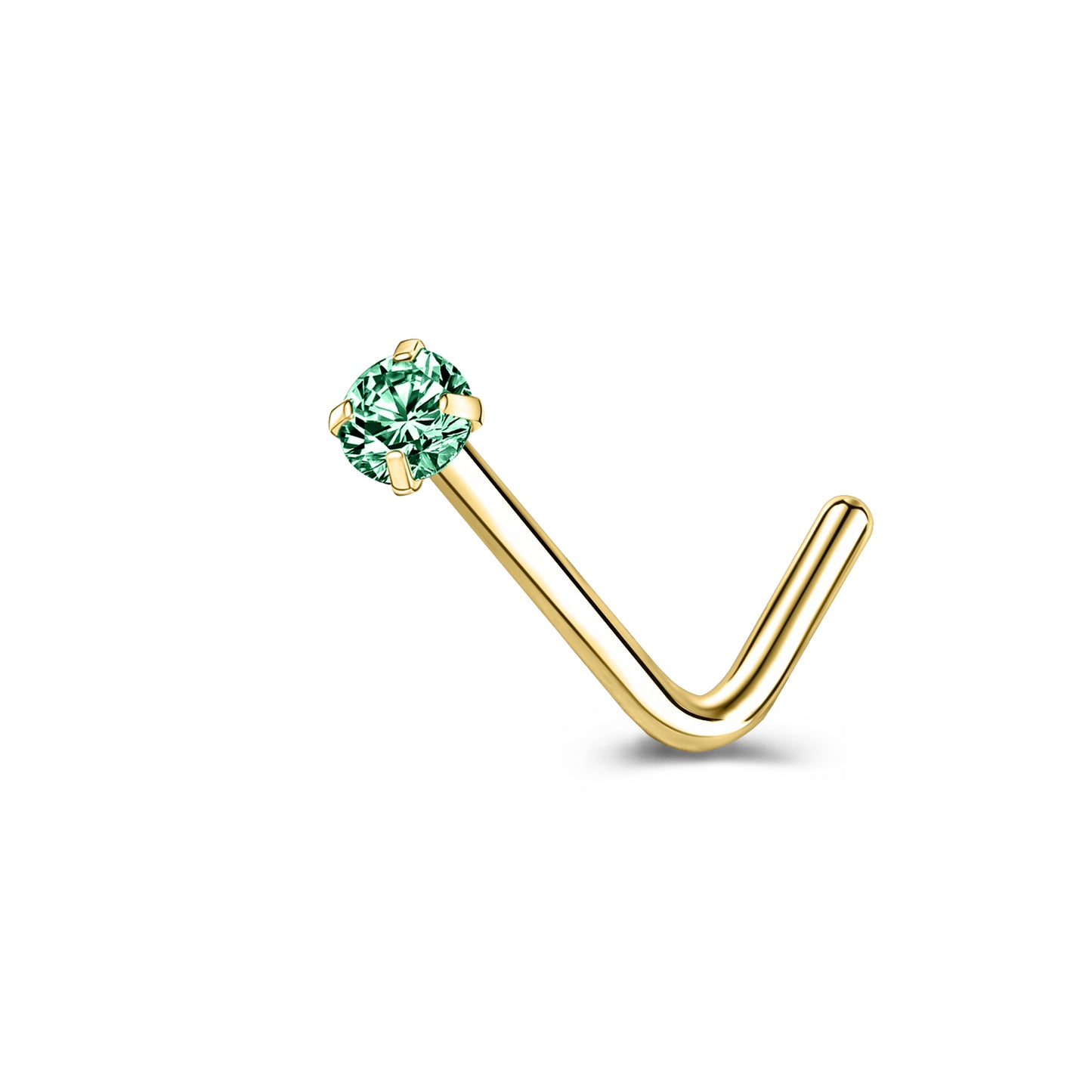 20g-Green-Zircon-Nose-Studs-Piericng-Gold-Plated-L-Shape-Corkscrew-Nose-Rings