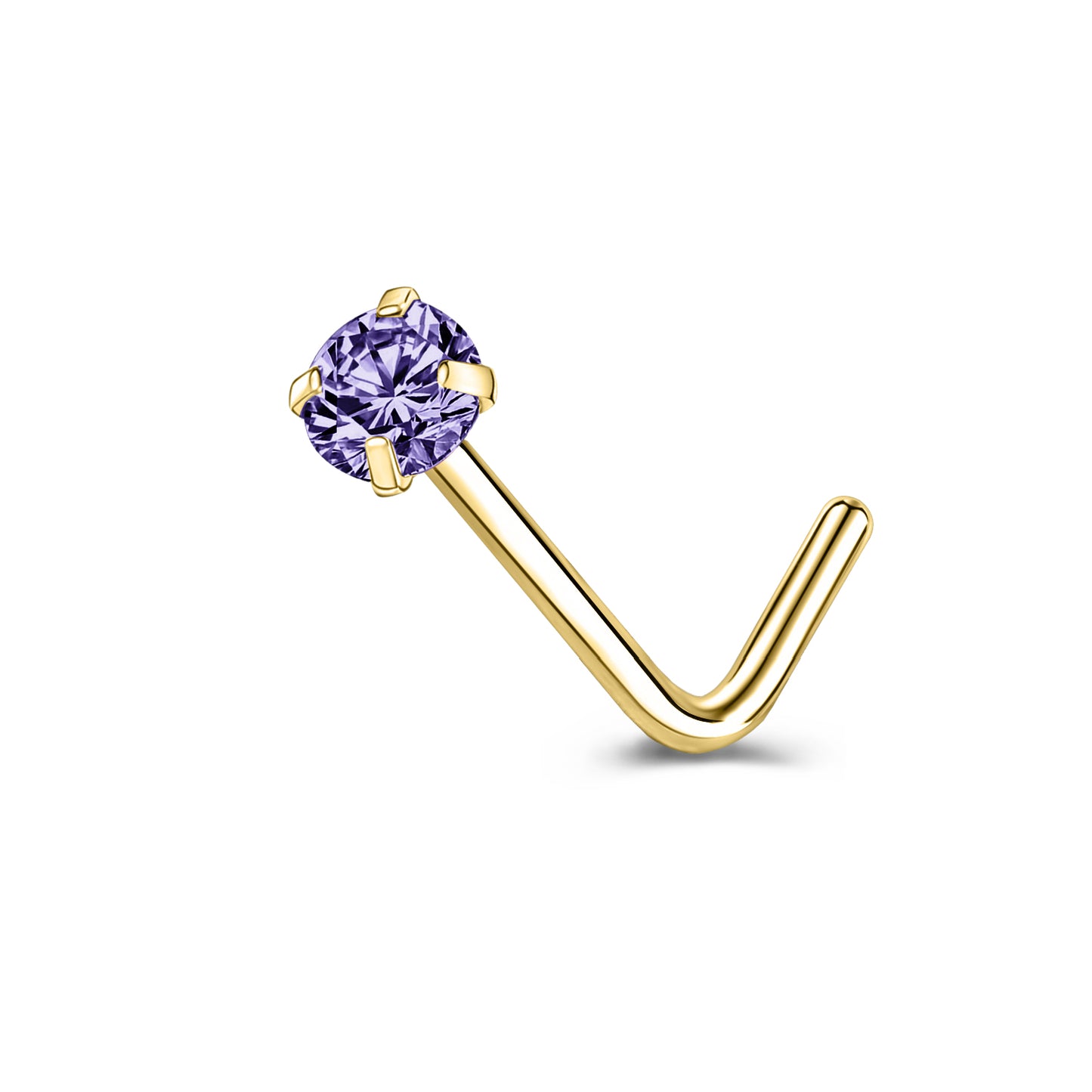 6-Pcs/Set-20G-Violet-Blue-Zircon-Nose-Studs-Piercing-L-Shape-Nose-Rings-Gold-Plated-Nostril-Piercing