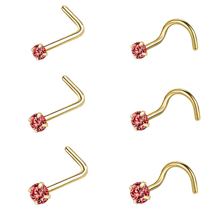 20g-Red-Zircon-Nose-Studs-Piericng-Gold-Plated-L-Shape-Corkscrew-Nose-Rings