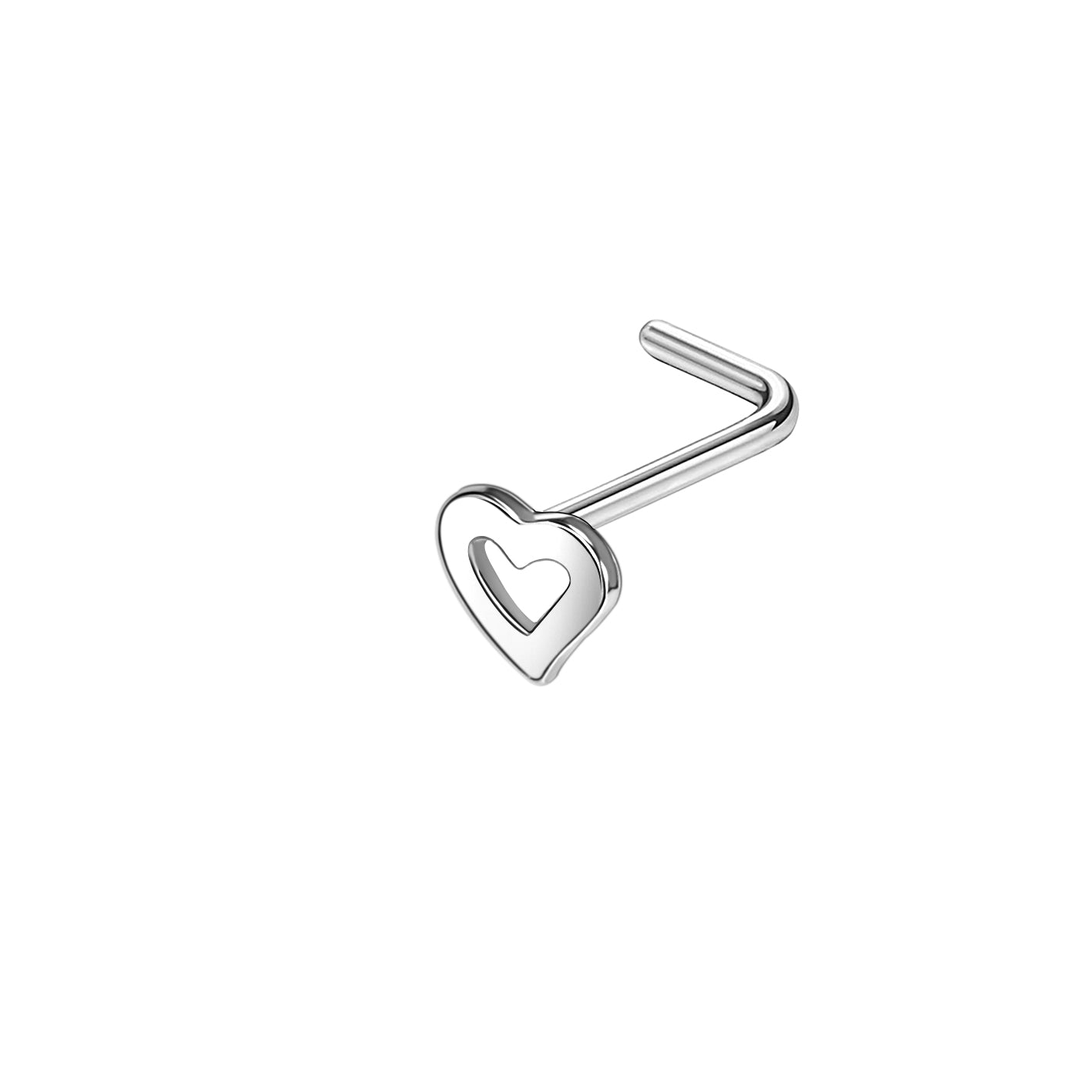  20G-Heart-Nose-Studs-Piercing-Nose-Bone-Shape-L-Shape-Crokscrew -Nose-Rings-Stainless-Steel-Nostril-Piercing