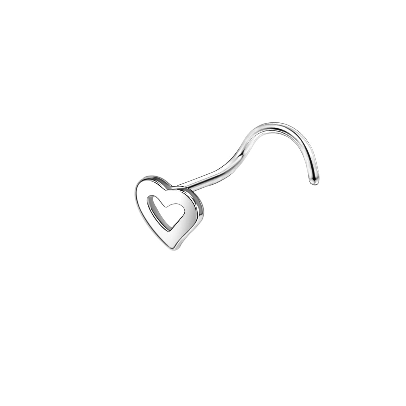  20G-Heart-Nose-Studs-Piercing-Nose-Bone-Shape-L-Shape-Crokscrew -Nose-Rings-Stainless-Steel-Nostril-Piercing