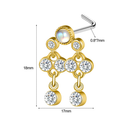 20G Nose Studs Piercing L Shape Nose Rings Bling Zirocnia Nostril Piercing