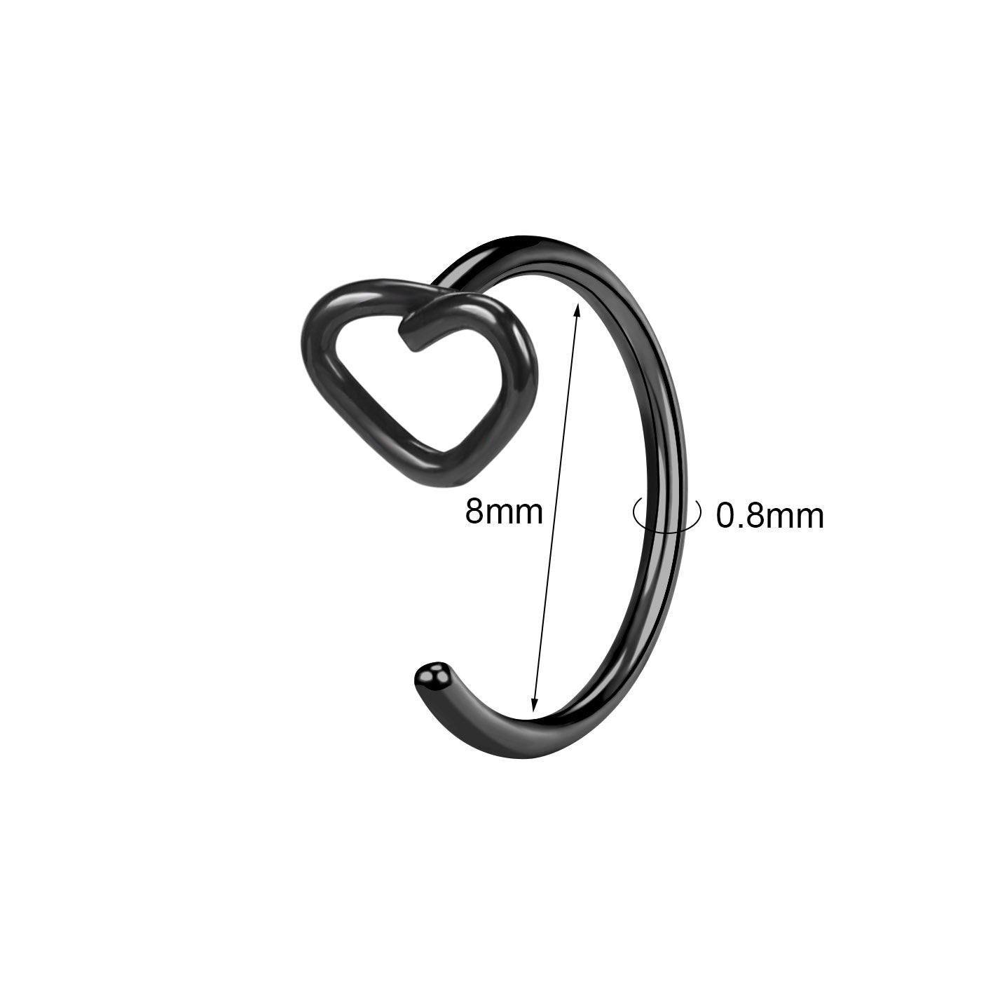 Heart shaped hot sale nose stud