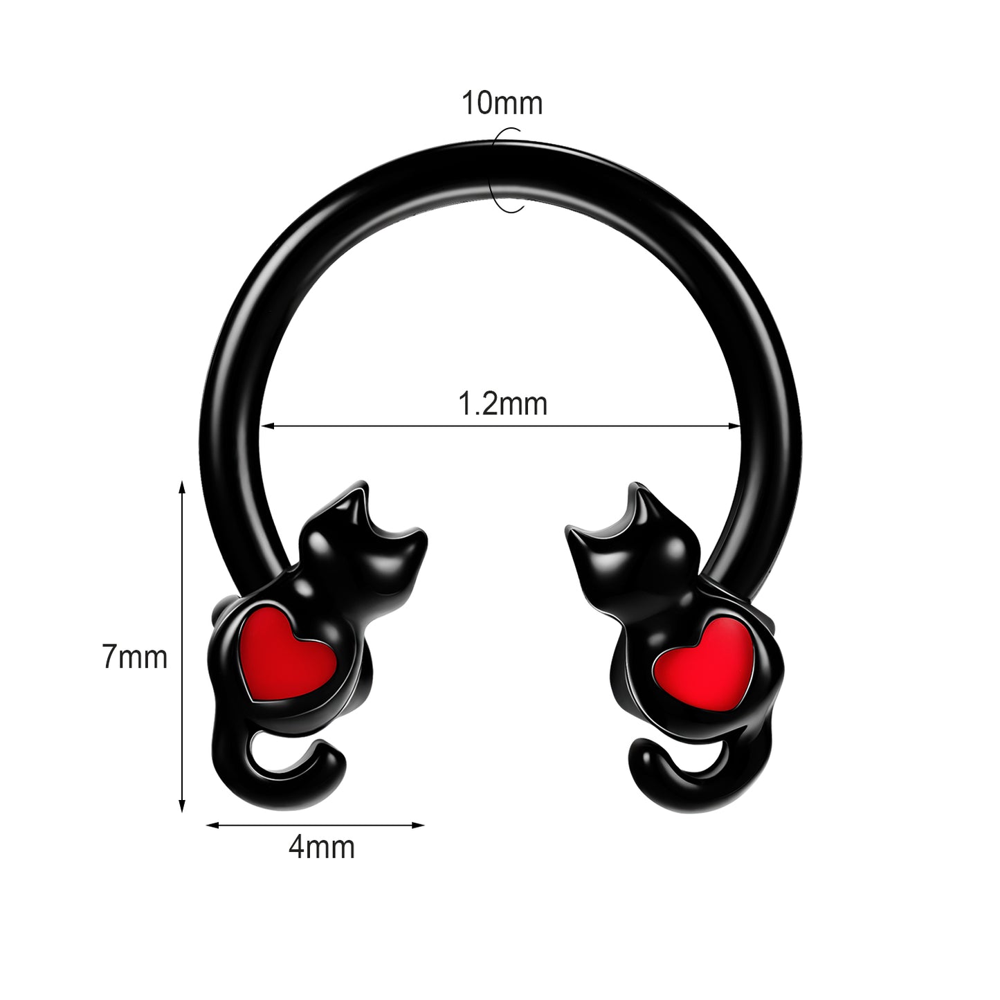 16g Cat Nose Septum Ring Halloween Earrings Daith Helix Piercing