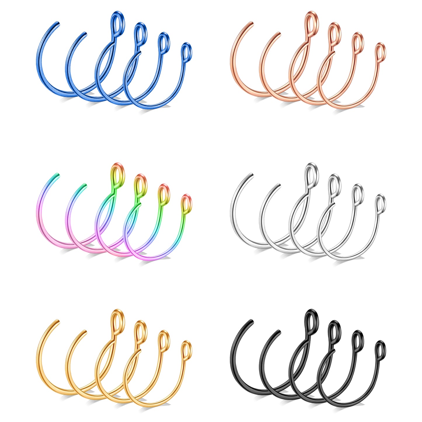 4-Pcs-Set-20G-Open-End-Nose-Rings-U-Shaped-Nose-Piercing-Stainless-Steel-Nostril-Rings-Piercing