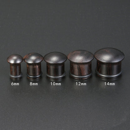 1 Pair 6-14mm Wood Ear Plug Tunnel Double Flare Ear Gauges Black Ear Expanders