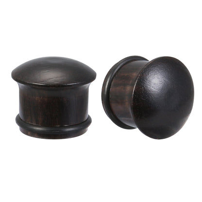 1 Pair 6-14mm Wood Ear Plug Tunnel Double Flare Ear Gauges Black Ear Expanders