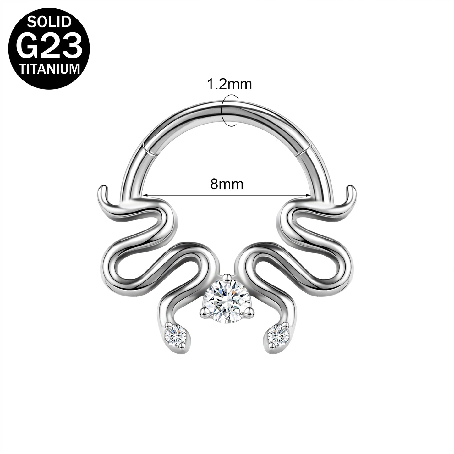 16g G23 TItanium Nose Ring Snake Septum Ring Piercing Jewelry