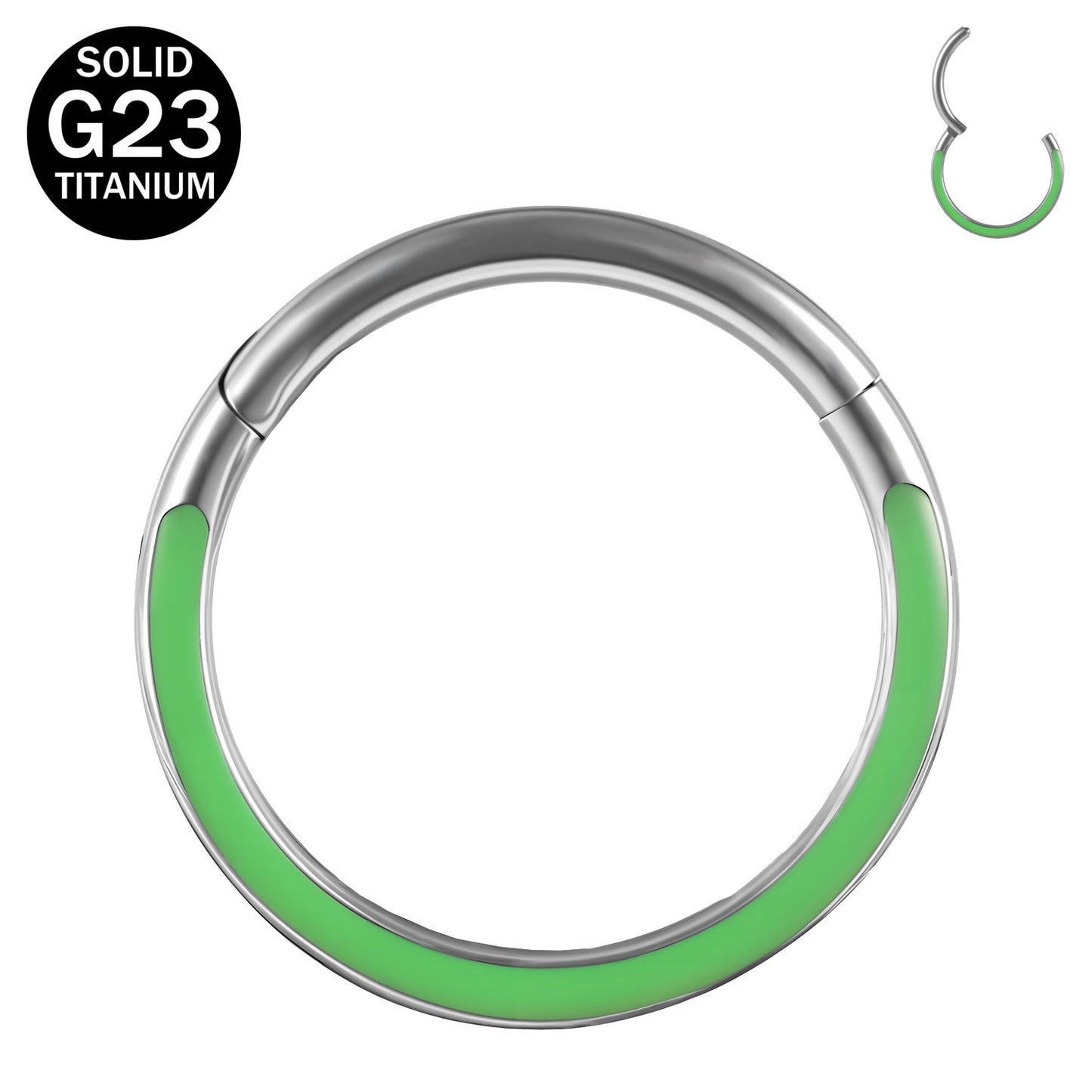 16g G23 Titanium Nose Ring Glow in the Dark Septum Ring Round Daith Earring