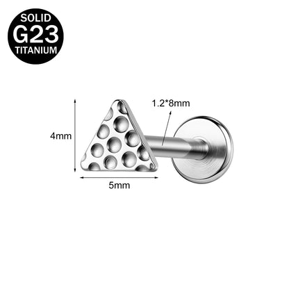 16g G23 Titanium Labret Ring Triangle Stud Earring Threaded Conch Helix Lip Piercing