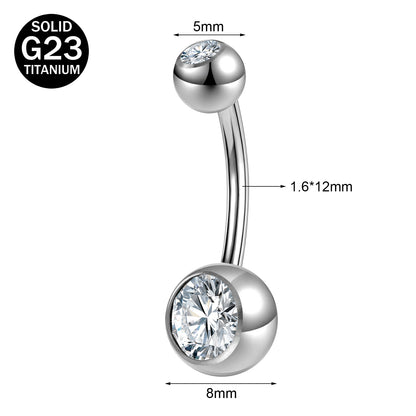 14G G23 Titanium Belly Navel Rings Crystal Belly Button Rings Barbell Piercing