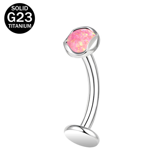 14G G23 Titanium Belly Navel Rings Pink Opal Belly Button Rings