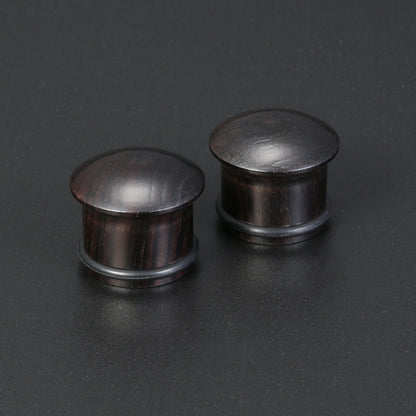 1 Pair 6-14mm Wood Ear Plug Tunnel Double Flare Ear Gauges Black Ear Expanders