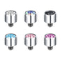 6pcs Crystal Dermal Anchor Tops Surgical Steel Internally Threaded Skin Diver Piercings