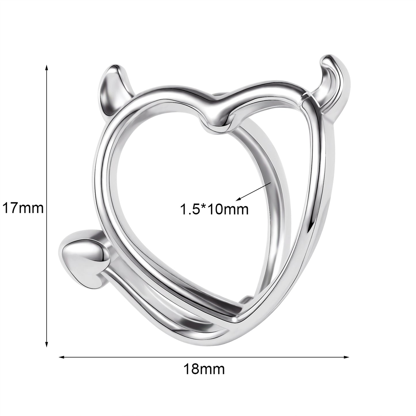 14G Devil Heart Belly Navel Rings Curved Belly Button Rings