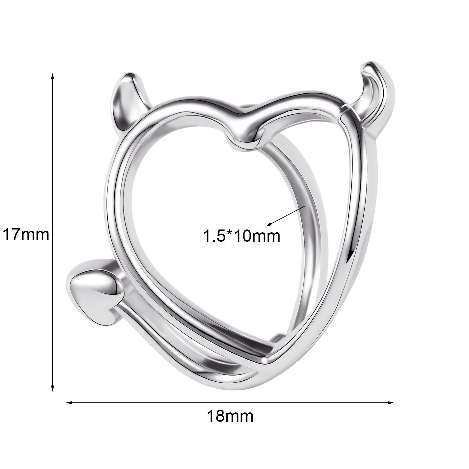 14G Devil Heart Belly Navel Rings Curved Belly Button Rings