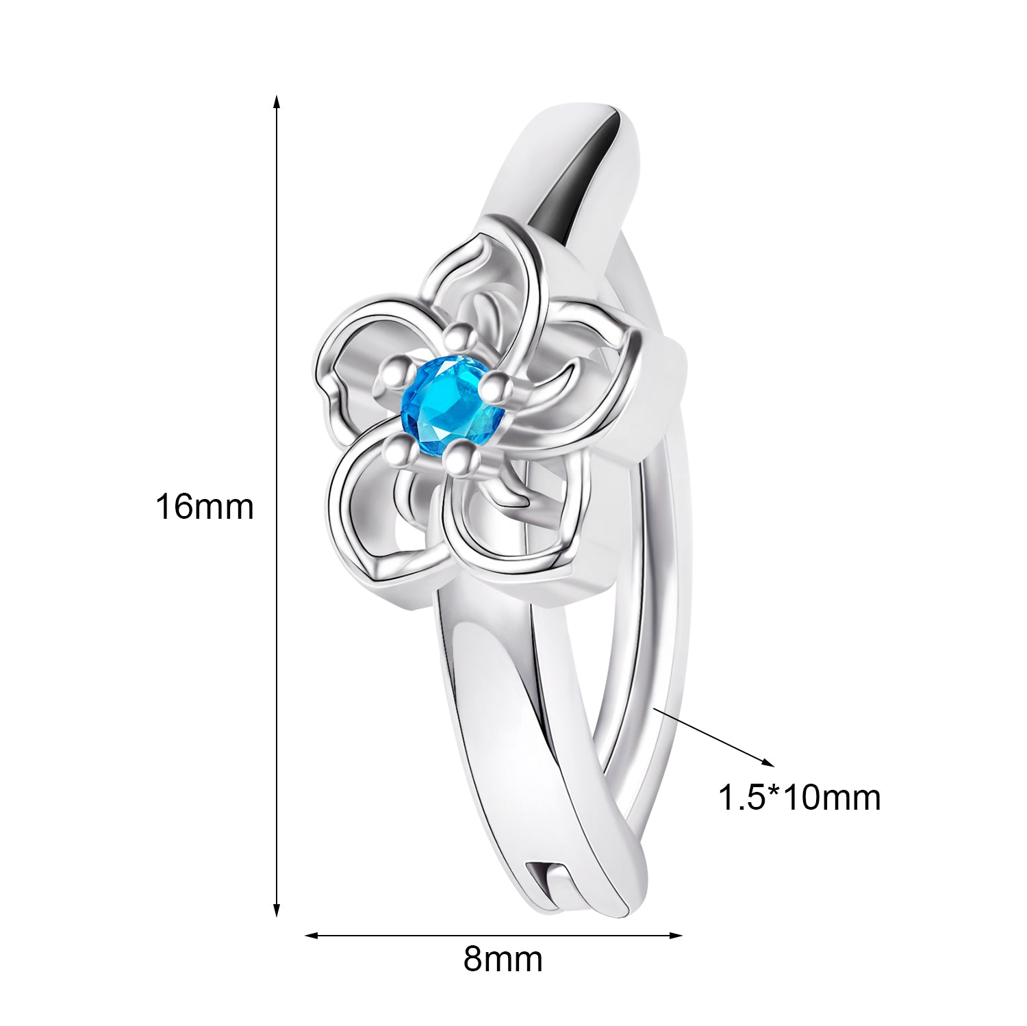 Flower Belly Navel Rings Reverse Curved Belly Button Rings