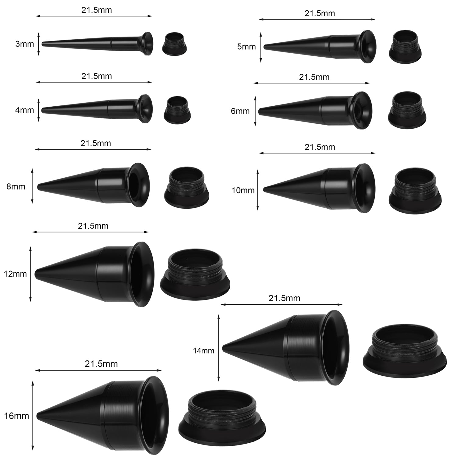 1 Pair 8-18mm Ear Plug Tunnel Acrylic Ear Gauges 2 In 1 Ear Taper Expanders