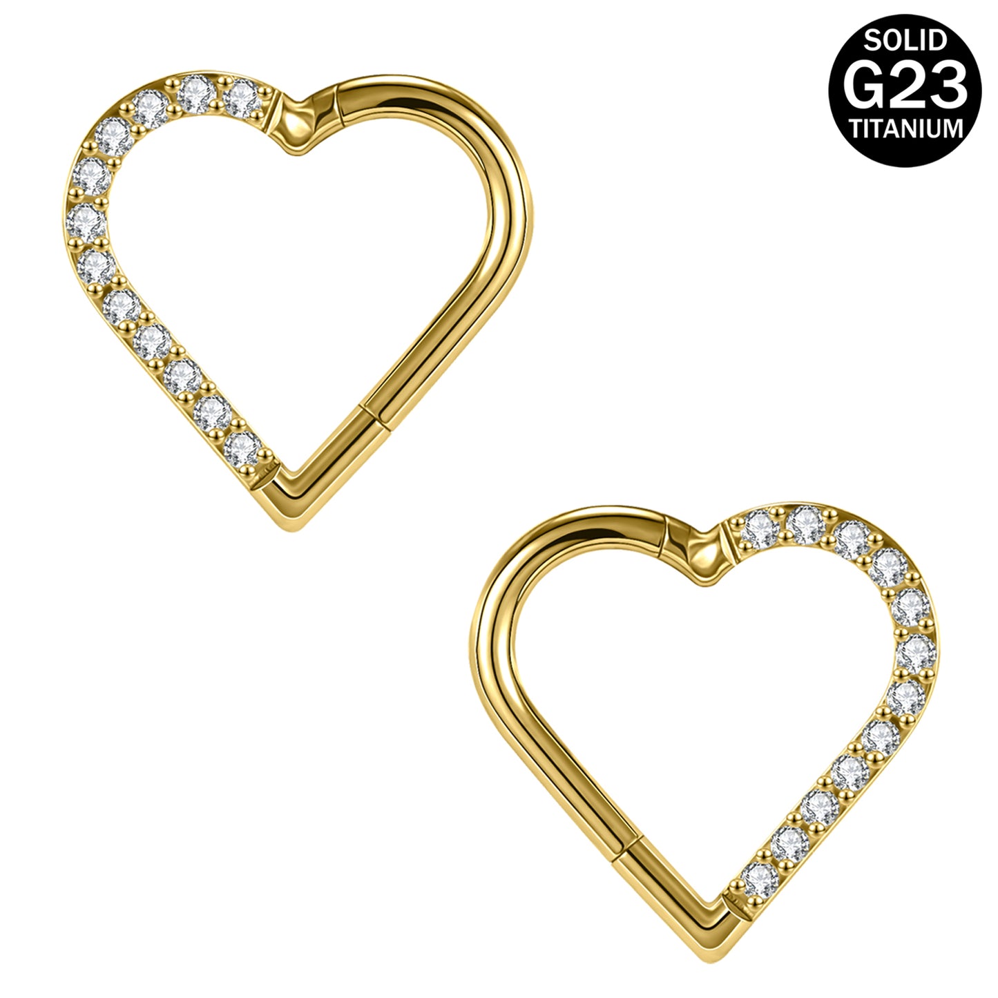 1 Piece 16g G23 TItanium Nose Ring Heart Septum Ring Piercing Jewelry