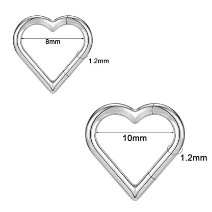 16g G23 TItanium Nose Ring Heart Septum Ring Piercing Jewelry