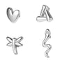 4pcs Snake Dermal Anchor Tops Surgical Steel Internally Threaded Skin Diver Piercings