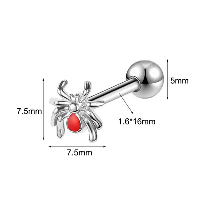 14g Spider Tongue Ring Threaded Tongue Piercing Barbell Jewelry