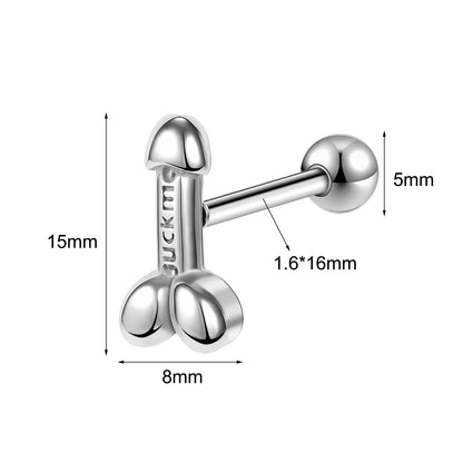 14g Threaded Tongue Ring Piercing Barbell Jewelry