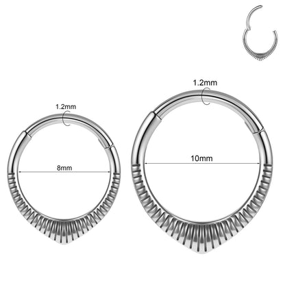 16g Round Nose Ring Hinged Septum Ring Piercing Jewelry