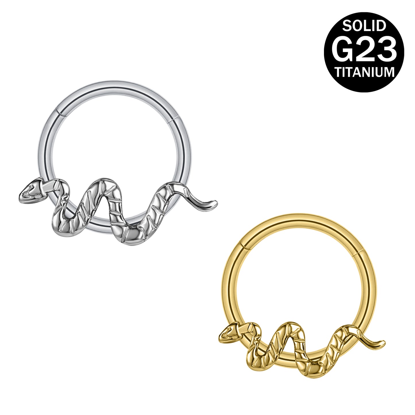 16g G23 TItanium Septum Ring Hinged Nose Ring Hoop Cartilage Earring