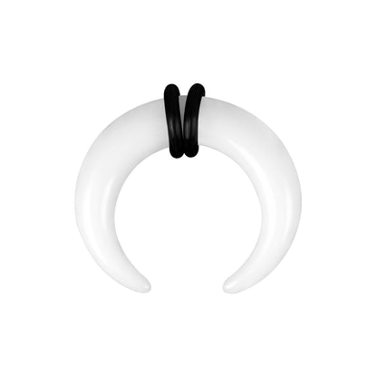 14g-00g White Horns Nose Septum Ring or Ear Plug Gauge