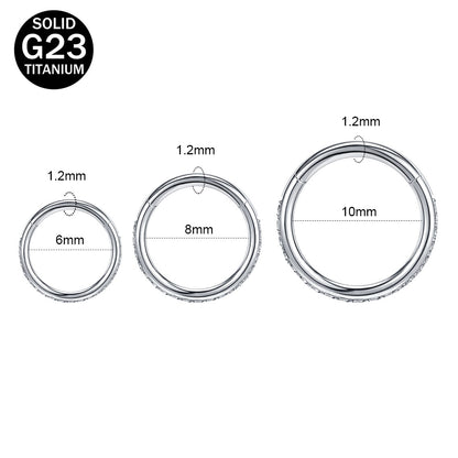 16g G23 TItanium Septum Ring Hinged Nose Ring CZ Cartilage Earring