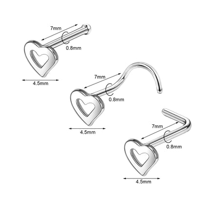 20G-Heart-Nose-Studs-Piercing-Nose-Bone-Shape-L-Shape-Crokscrew -Nose-Rings-Stainless-Steel-Nostril-Piercing