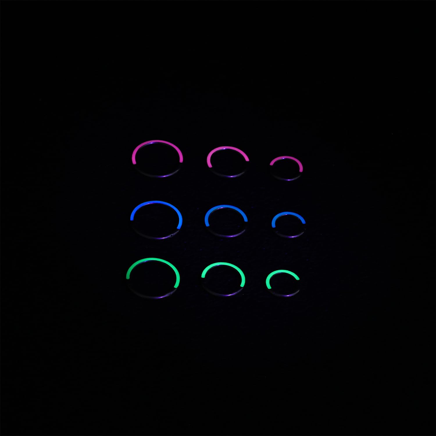 16g G23 Titanium Nose Ring Glow in the Dark Septum Ring Round Daith Earring