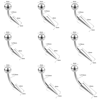 16g Spike Eyebrow Ring Piercing Curved Helix Rook Daith Piercing