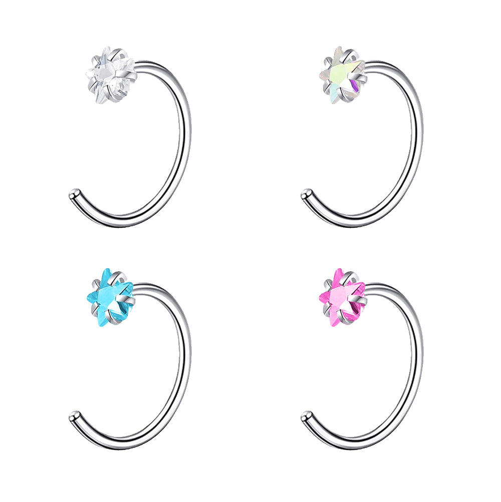 20g-star-crystal-nose-stud-piercing-c-shaped-nose-rings