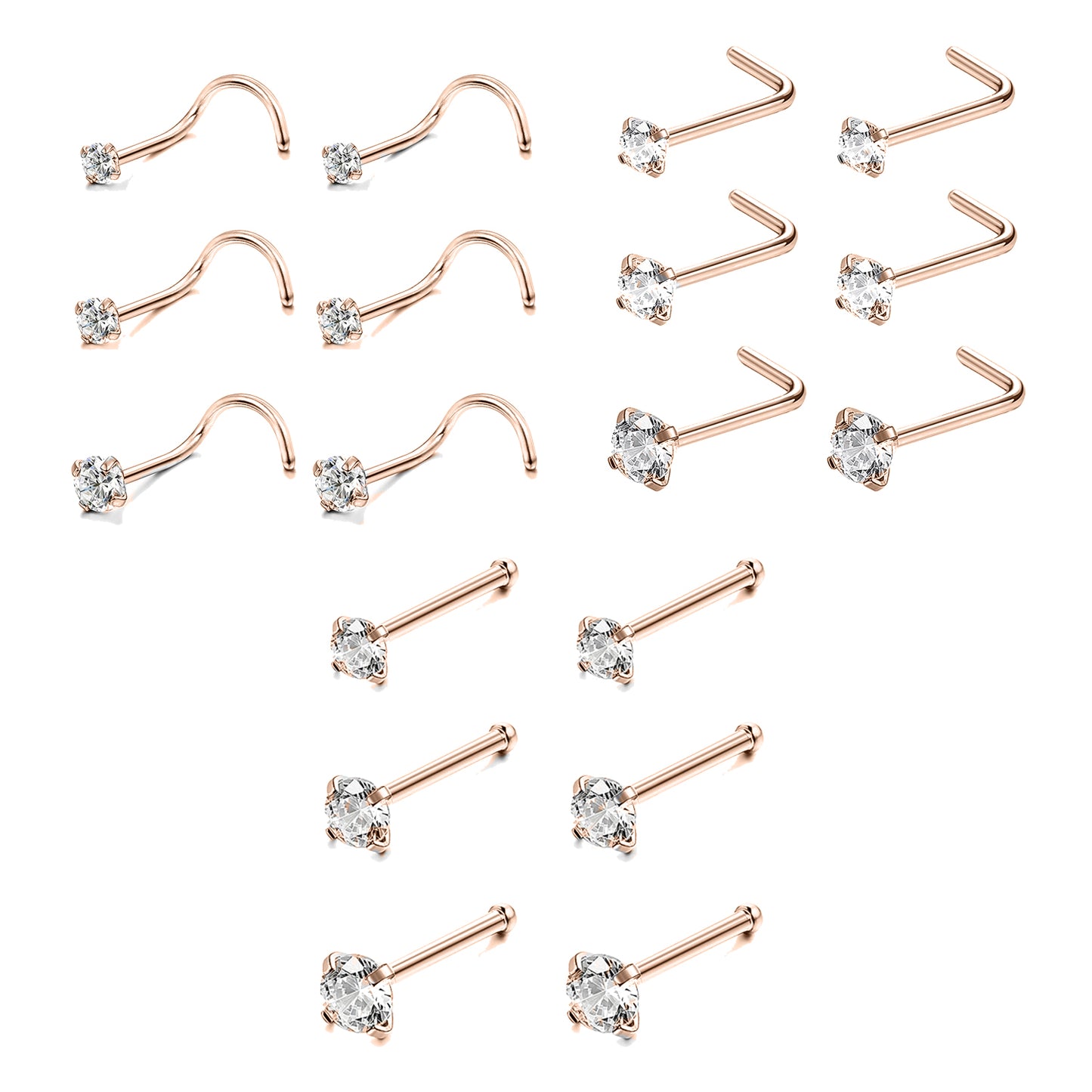 6pcs-set-rose-gold-nose-studs-crystal-nose-piercing-economic-set