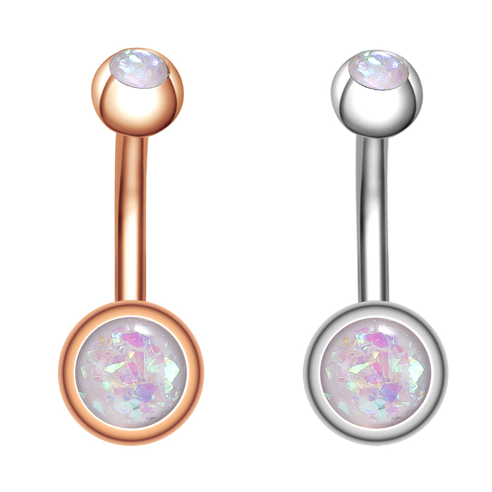 real opal belly button rings