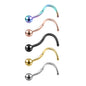 5Pcs/Set Steel 20g Ball Nose Ring Piercing Nose Corkscrew Stud