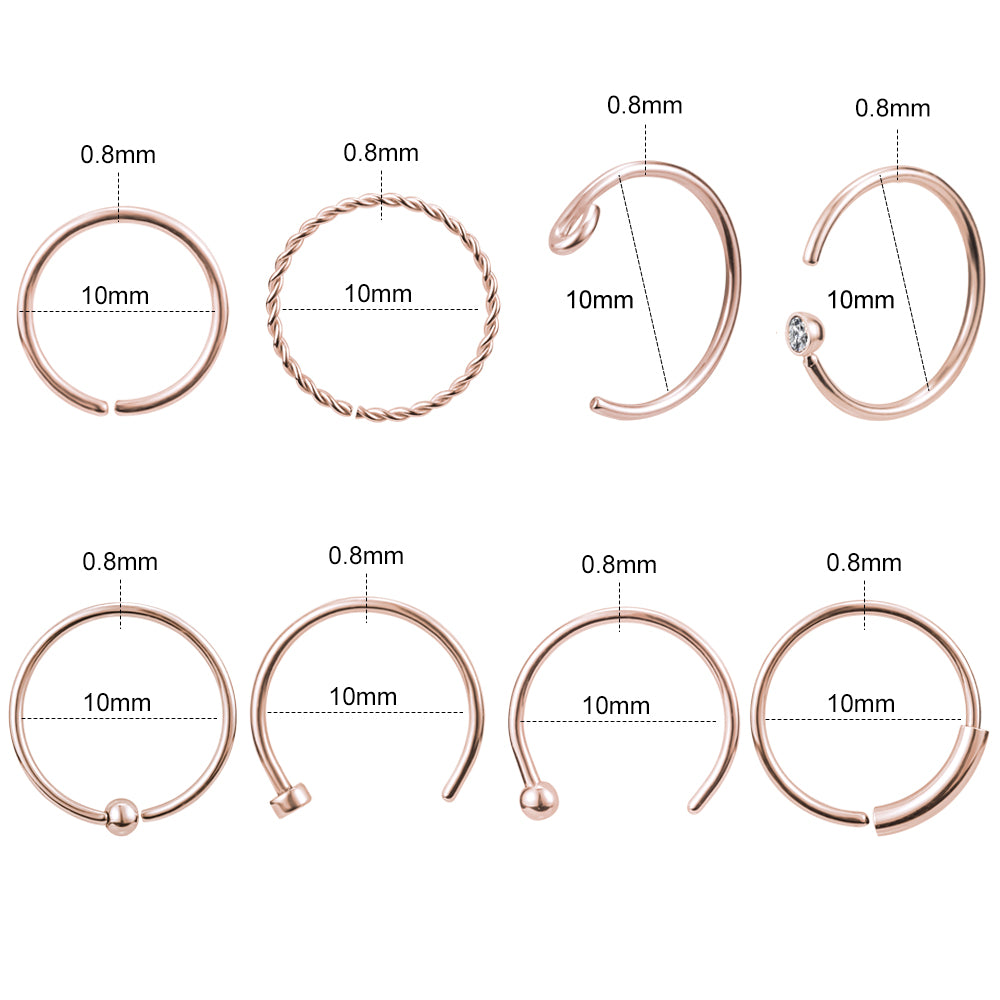 16pcs-lot-20g-rose-gold-nose-septum-rings-stainless-steel-helix-cartilage-piercing-econonmic-set