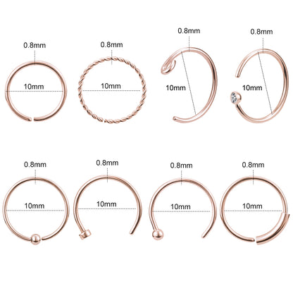 16pcs-lot-20g-rose-gold-nose-septum-rings-stainless-steel-helix-cartilage-piercing-econonmic-set